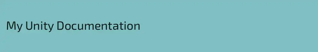 My Unity Documentation